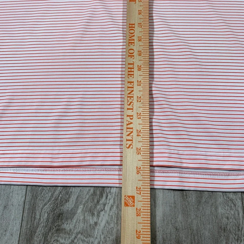 Adidas Golf Polo Shirt Mens Extra Large XL Orange Stripes Lightweight Rugby